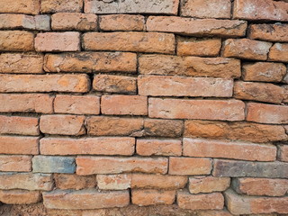 view of old brick wall texture background.