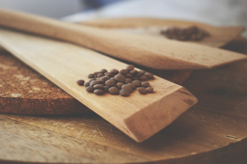 Cooking with wooden spoons