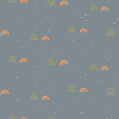 Naklejka premium Seamless pattern with small line shapes. Blue color modern minimal texture. Terrain cartoon texture.