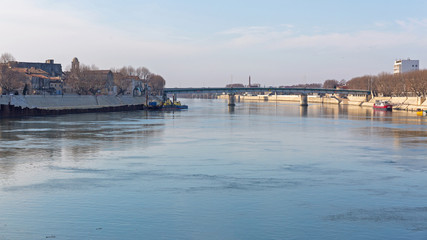 Fototapeta na wymiar Arles River Rhone France