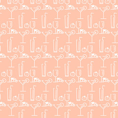 Background with glasses. Light beige pattern