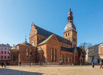 MARCH 22, 2019 - RIGA, LATVIA: Dom Cathedral (Doma baznica), Church building in Riga, Latvia