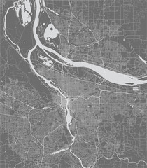 map of the city of Portland, Oregon, USA