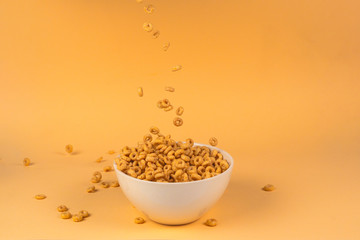 Honey rings cereal box for morning breakfast.