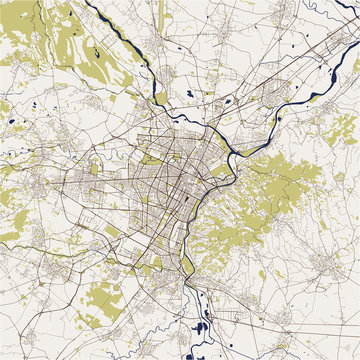 Map Of The City Of Torino, Turin, Italy