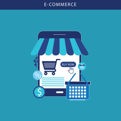 Mobile E-Commerce online shopping concept