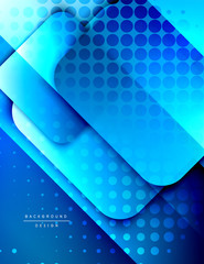 Rounded squares shapes composition geometric abstract background. 3D shadow effects and fluid gradients. Modern overlapping forms.