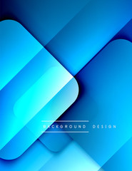Rounded squares shapes composition geometric abstract background. 3D shadow effects and fluid gradients. Modern overlapping forms.