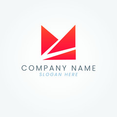Naklejka premium M Letter logo, vector template, business symbol, geometric icon logotype design