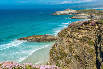 Newquay beach in North Cornwall uk 