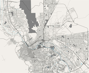 map of the city of El Paso, Texas, USA