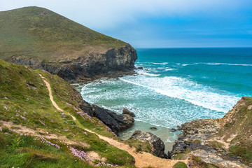 Stunning coastal scenery at Chapel Porth on the St Agnes Heritage coast in Cornwall, England, UK.