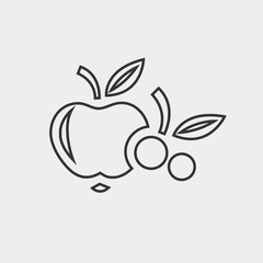 apple and berries icon vector illustration and symbol foir website and graphic design