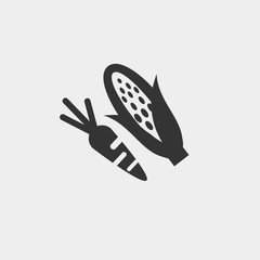 carrot and corn icon vector illustration and symbol foir website and graphic design