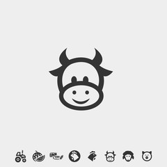cow icon vector illustration and symbol foir website and graphic design