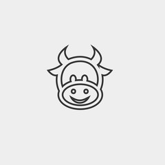 cow icon vector illustration and symbol foir website and graphic design