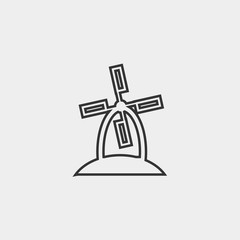 farm windmill icon vector illustration and symbol foir website and graphic design