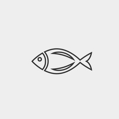 fish icon vector illustration and symbol foir website and graphic design