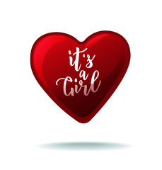 Baby shower poster. Baby arrival and shower collection with lettering. It's a girl greeting card. Vector invitation. 