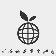 global plant icon vector illustration and symbol foir website and graphic design