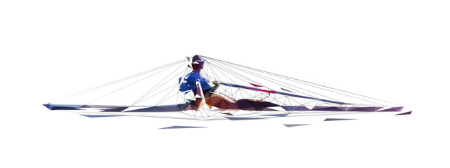 Rowing, low polygonal vector illustration. Geometric water sport © michalsanca