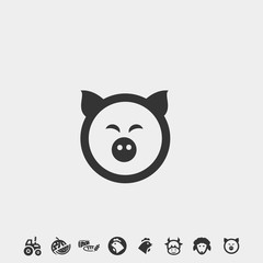 pig icon vector illustration and symbol foir website and graphic design