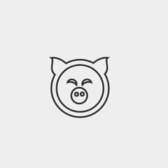 pig icon vector illustration and symbol foir website and graphic design