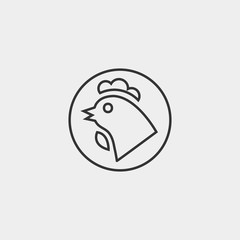 rooster icon vector illustration and symbol foir website and graphic design