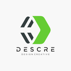 Arrow element logo design with hexagon concept. logo symbol for logistics company, shipping company or delivery service. - vector