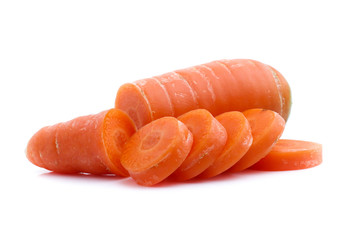 fresh carrots isolated on white background