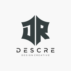 Obraz premium Abstract letter D Q logo design with star hexagon concept. Logo Emblem Capital Letter Modern Template. Creative bold minimalist logotype icon symbol. -VECTOR