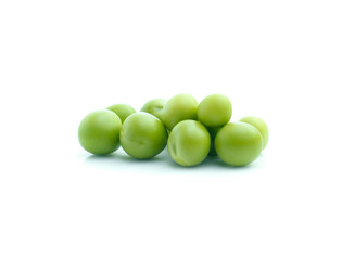 Fresh peas isolated on white background