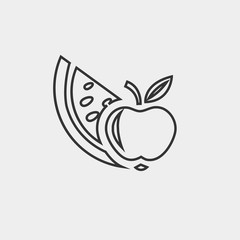 watermelon and apple icon vector illustration and symbol foir website and graphic design