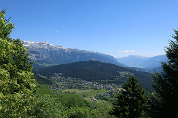View to the village of Laax