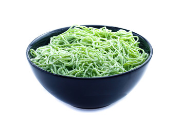 green noodle isolated on white