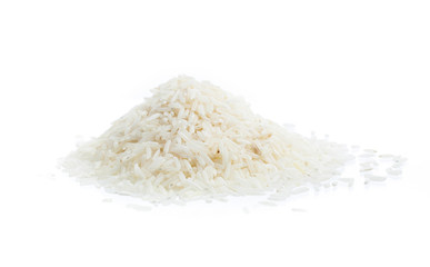 white rice isolated on white
