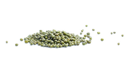 Mung beans on white background
