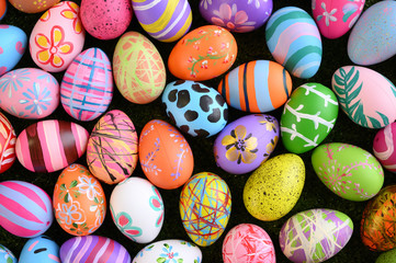 Fototapeta na wymiar A colorful Easter eggs background