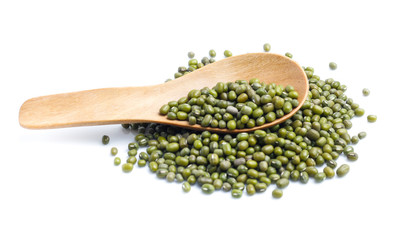 Mung beans on white background