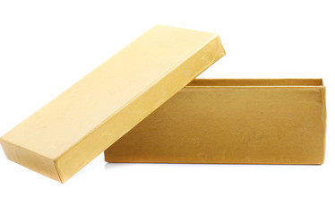 yellow gift box isolated on white