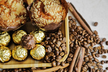 delicious sweets on the table