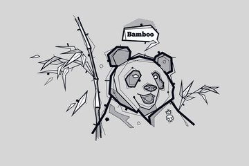vector tattoo illustration with panda