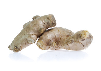 ginger root on white background