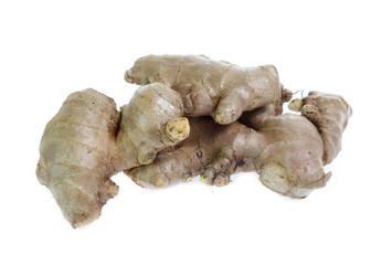 ginger root on white background