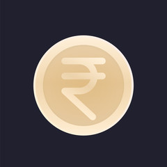 Obraz premium indian rupee coin vector icon