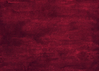 Watercolor dark burgundy background painting texture. Watercolour deep red-pink color backdrop. Old ovelay.