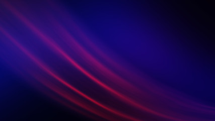 Dark blue abstract background with ultraviolet neon glow, blurry light lines, waves
