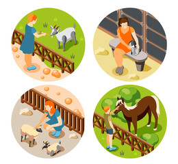 Obraz premium Contact Zoo Icon Set