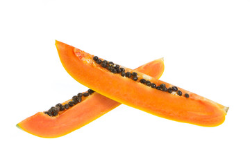 papaya isolated on white background