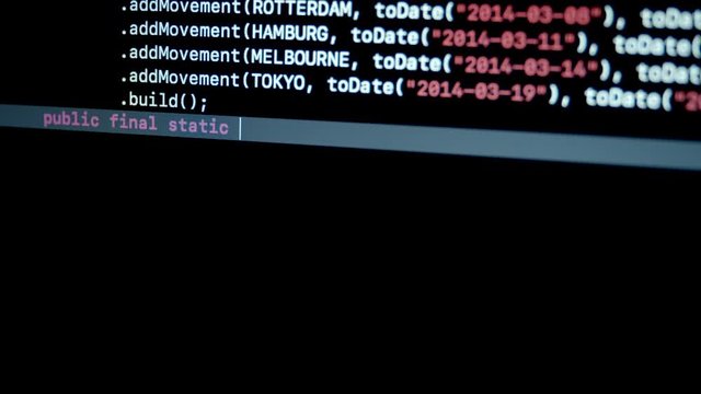 4.9 Scroll and type java programming code on laptop screen
